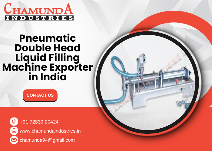 Pneumatic Double Head Liquid Filling Machine Exporter in India